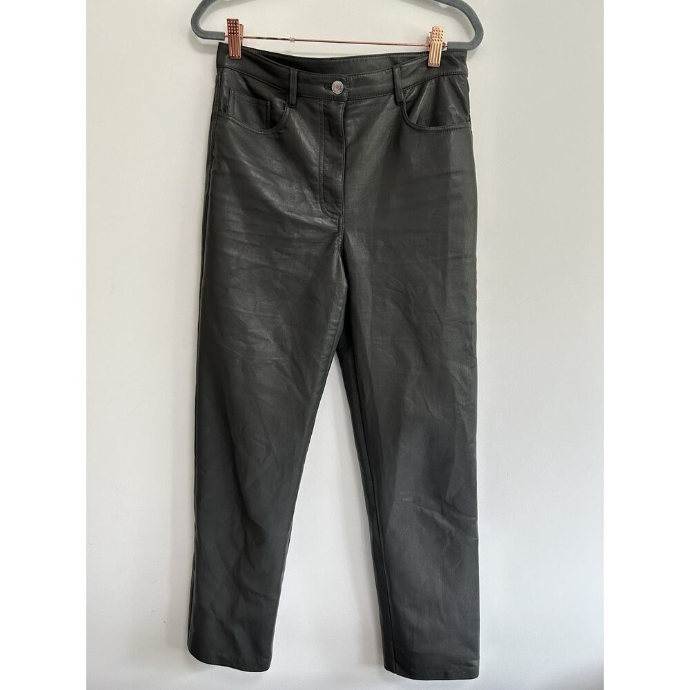 Wilfred Aritzia Gray Faux Leather‎ Pants Size 4 Dressy Straight